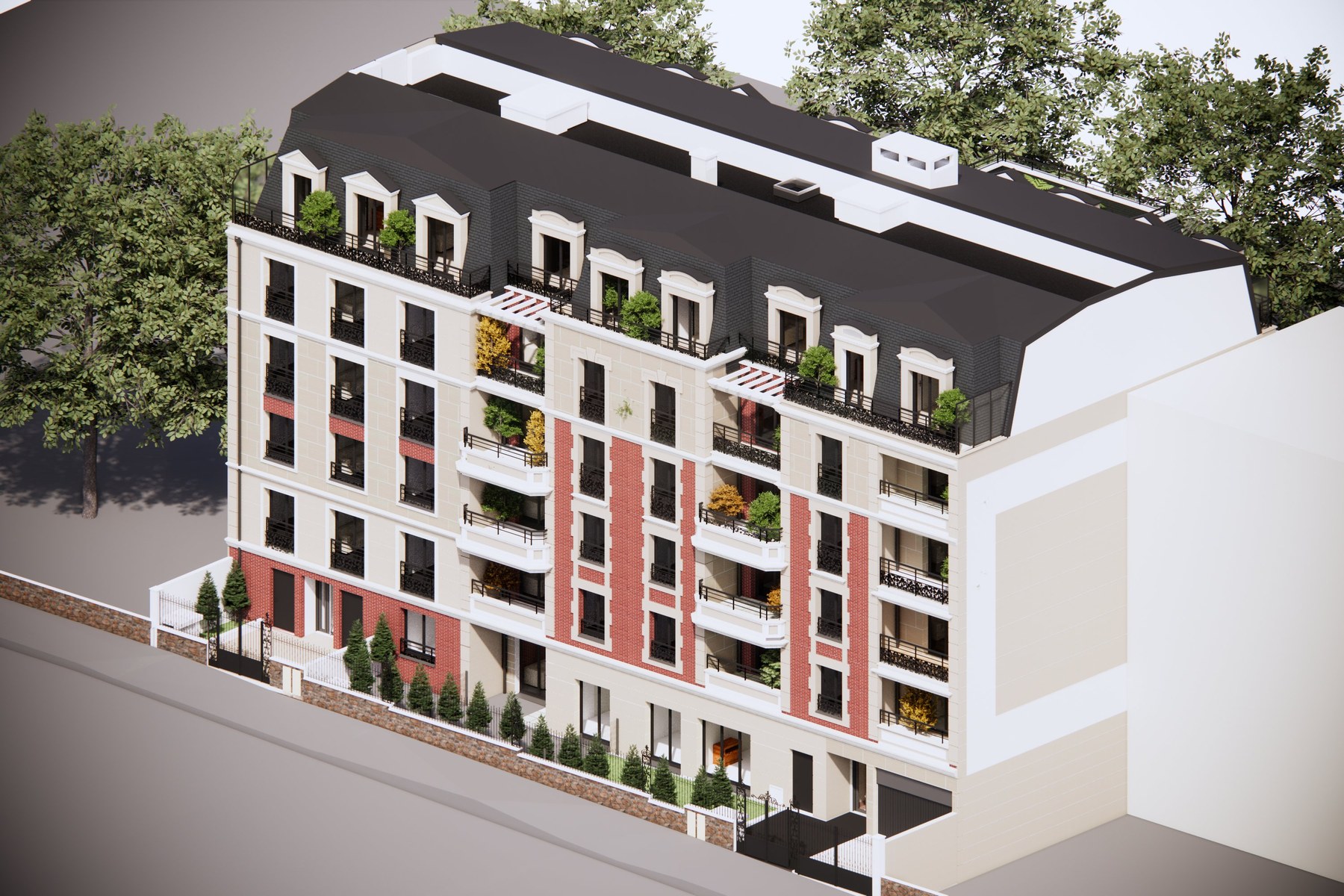 Façade pierre de taille de la Résidence Léane, appartement neuf au Raincy 93340